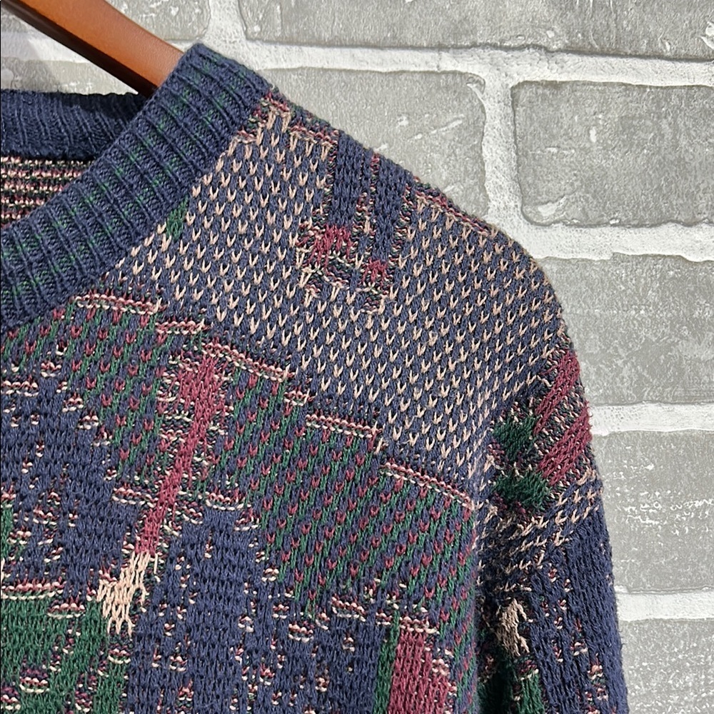 Vintage Golf Sweater Novelty Knit Grandpa Core Crewneck Isle of Cotton Men’s Med - Picture 9 of 14